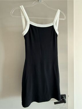 Classic Black & White Tank Strap Dress